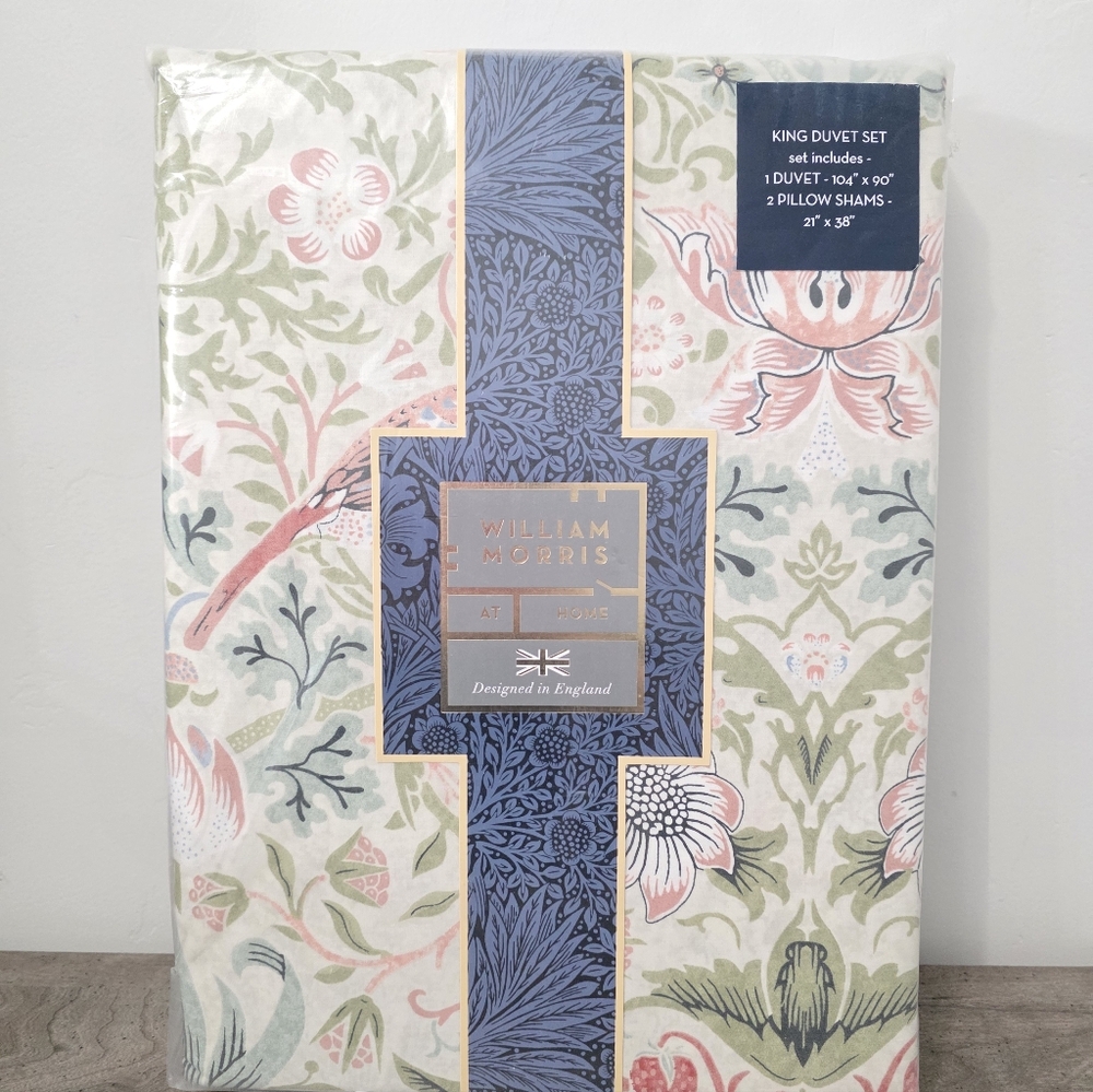 New William Morris & Co Strawberry Thief KING Duvet & Shams Set - Picture 2 of 9